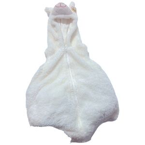 Carter’s Llama One piece Hoodie Fuzzy Cream Hooded Outfit Size 6-9 months
